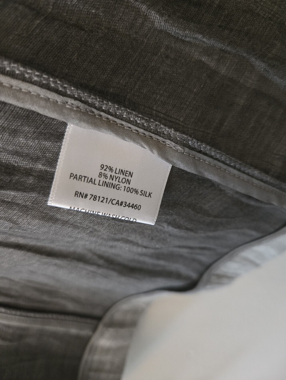 Eileen Fisher Italian Linen Silk [Small].Duster Jacket Silver Gray Crinkle - Picture 3 of 11